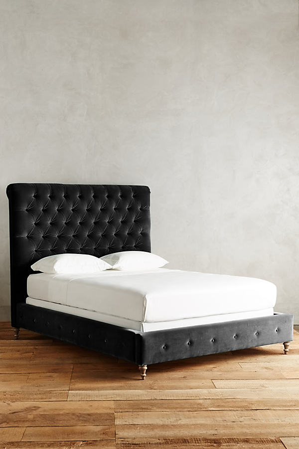 Anthropologie Velvet Orianna Bed By  In Black Size Full