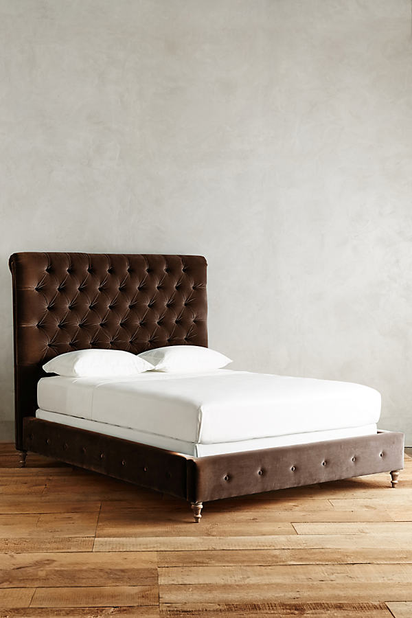 Anthropologie Velvet Orianna Bed By  In Brown Size Qn Top/bed
