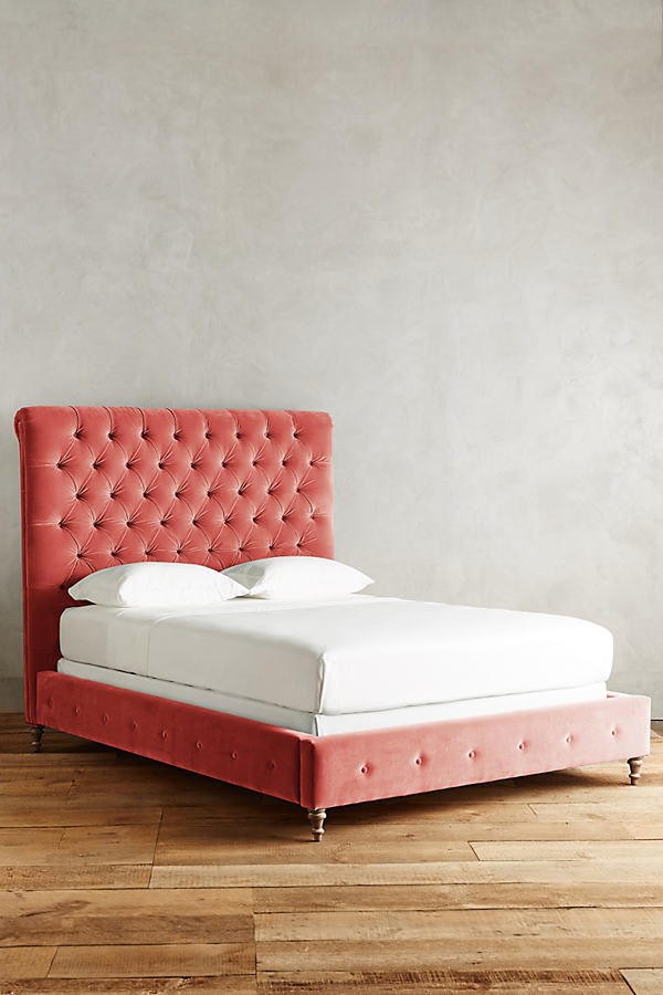 Anthropologie Velvet Orianna Bed By  In Pink Size Qn Top/bed