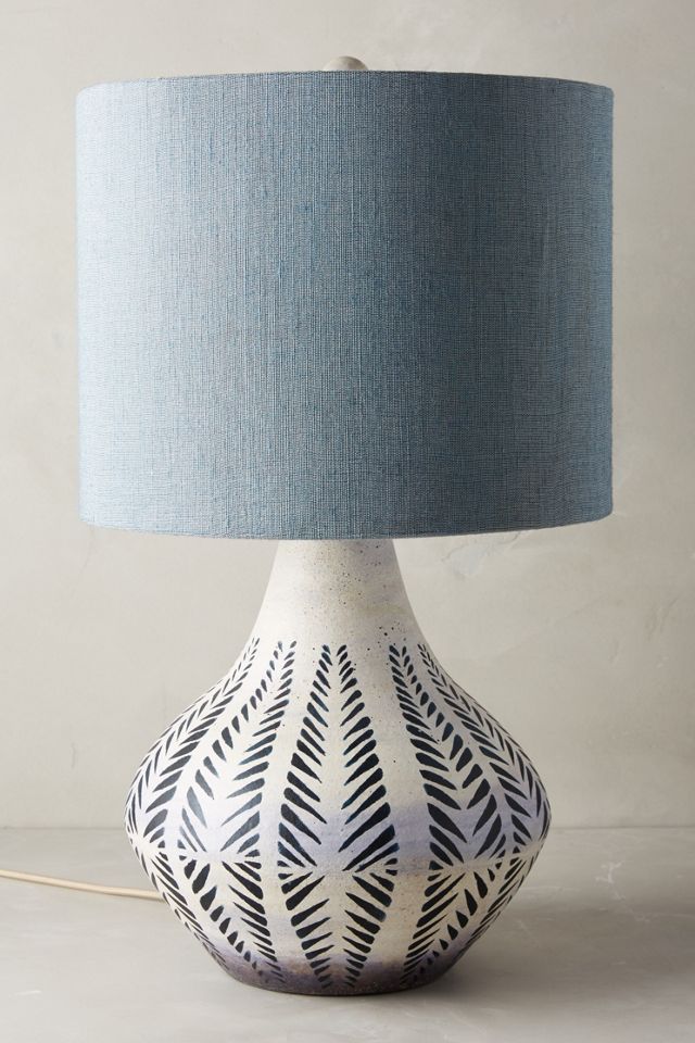 Handpainted Earthenware Lamp Ensemble