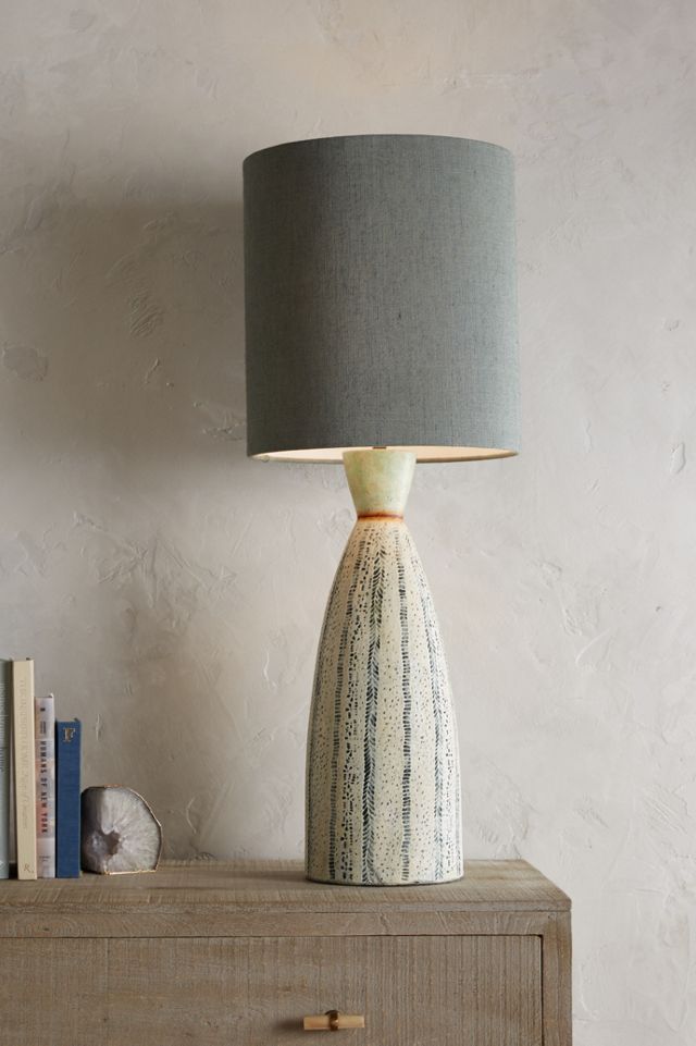 Handpainted Earthenware Lamp Ensemble #3