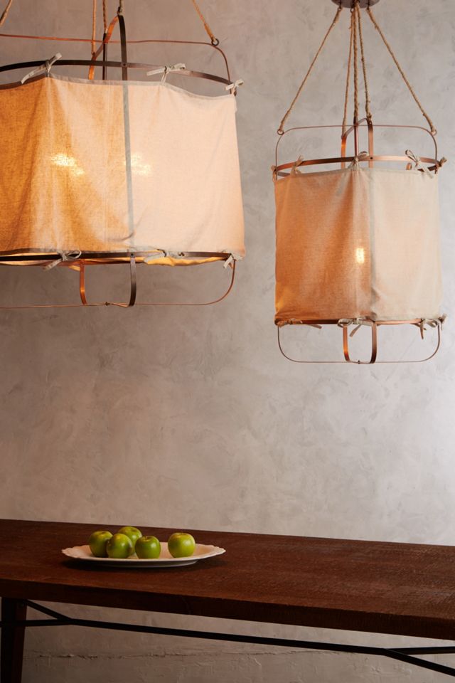 Hooped Linen Chandelier #3