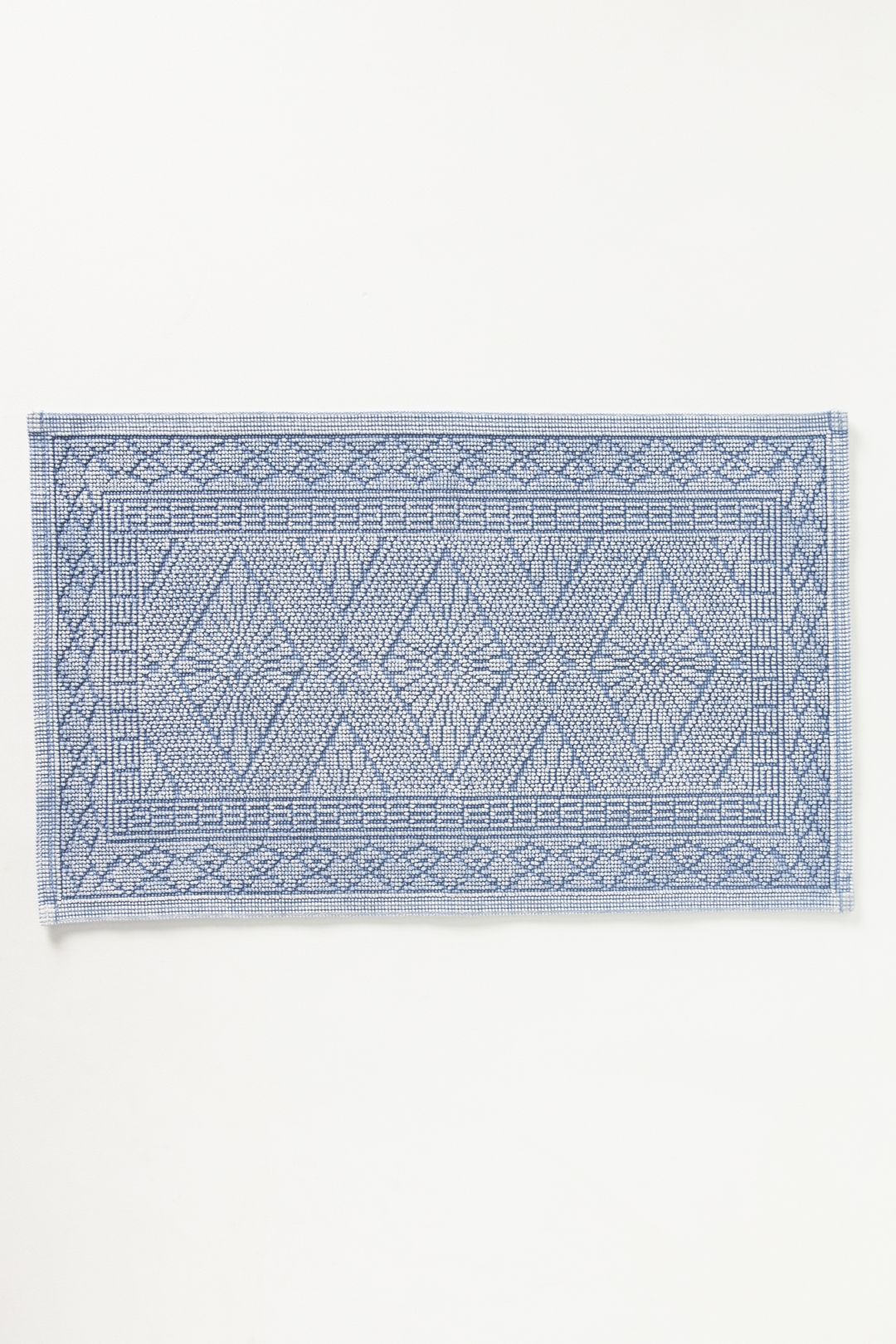 Misona Stonewashed Cotton Bath Mat - Blue, Small