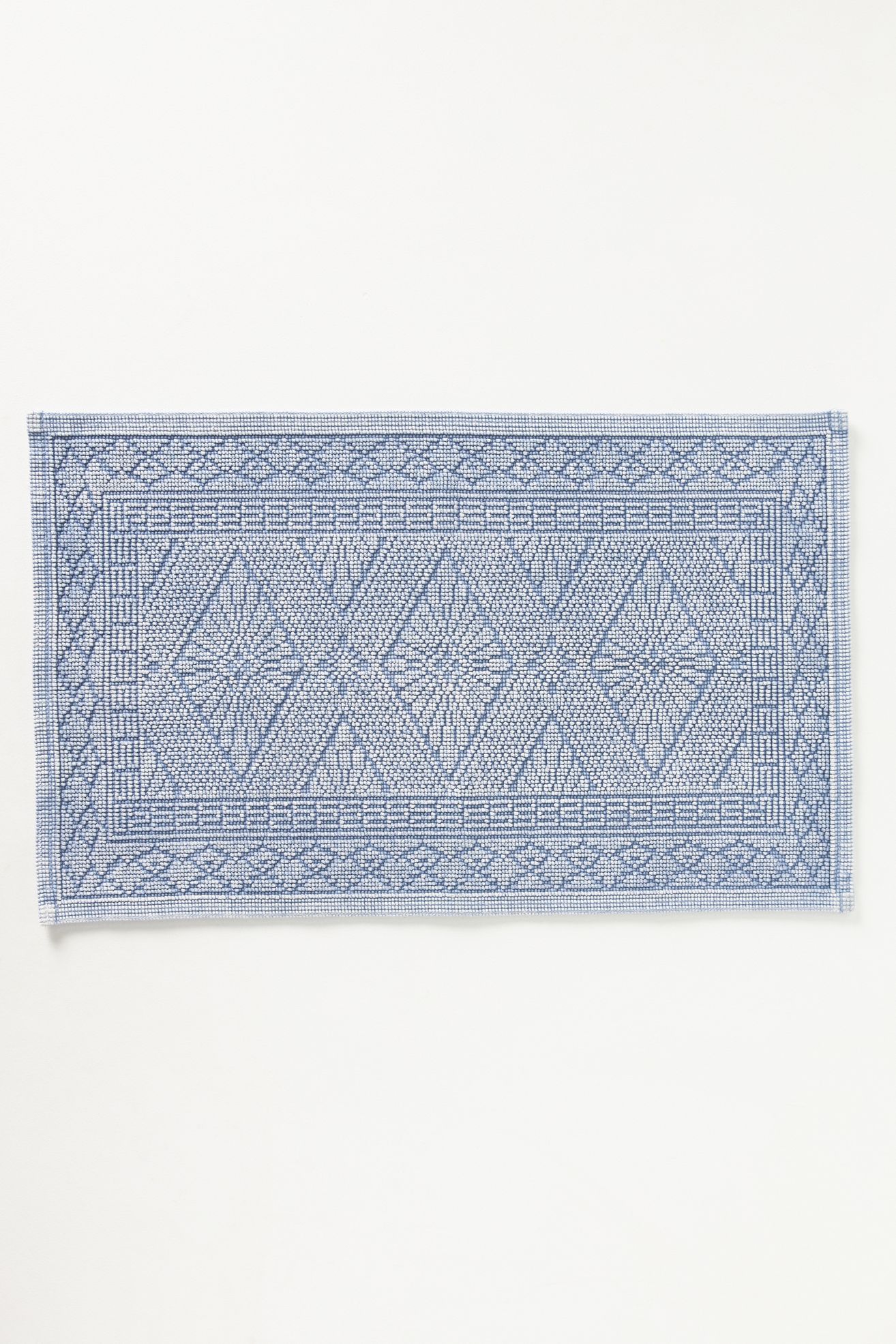 Misona Stonewashed Cotton Bath Mat - Blue, Small