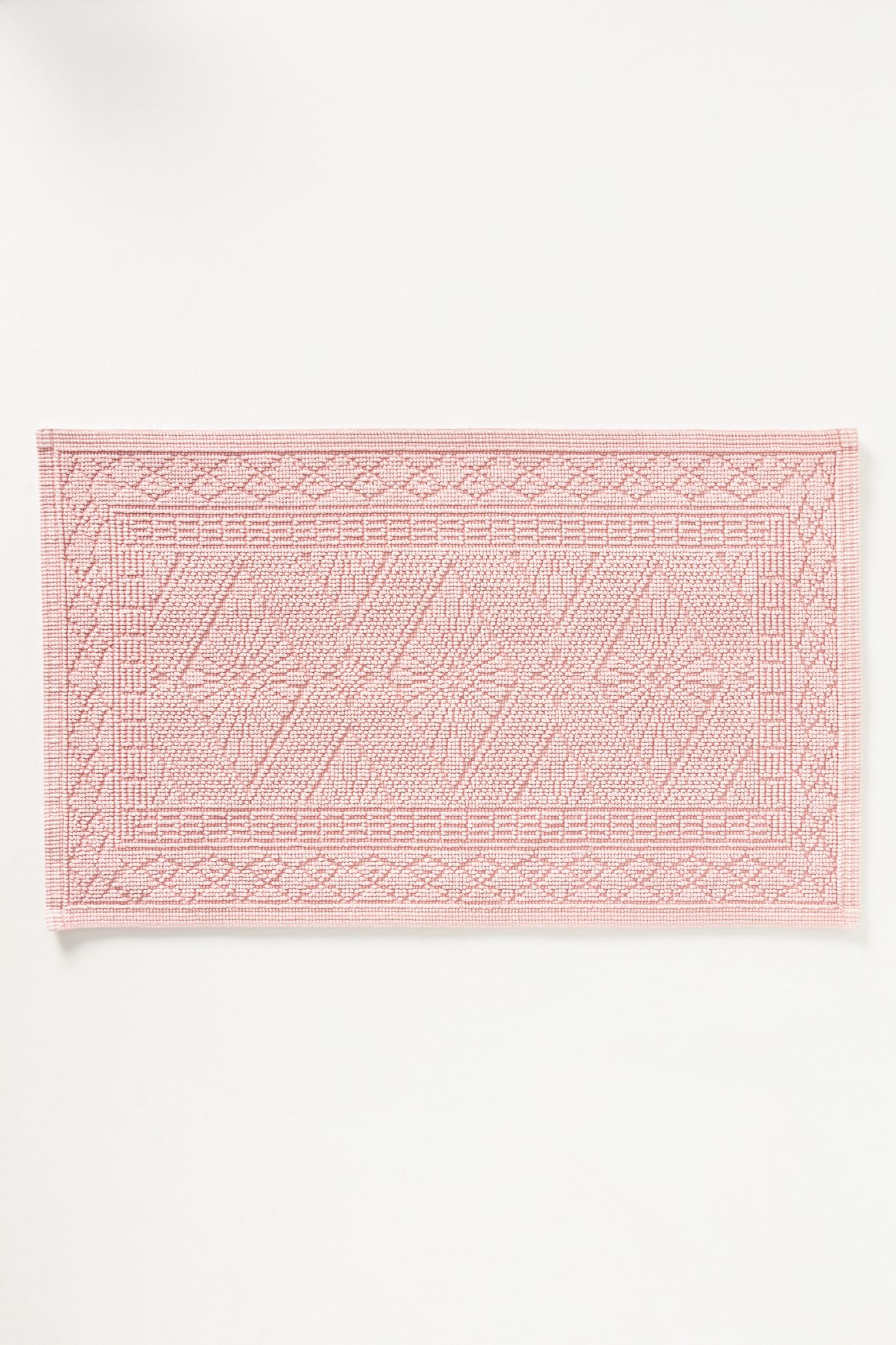 Misona Stonewashed Cotton Bath Mat - Pink, Small