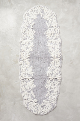 Anthropologie Geraldine Tufted Bath Mat In Grey