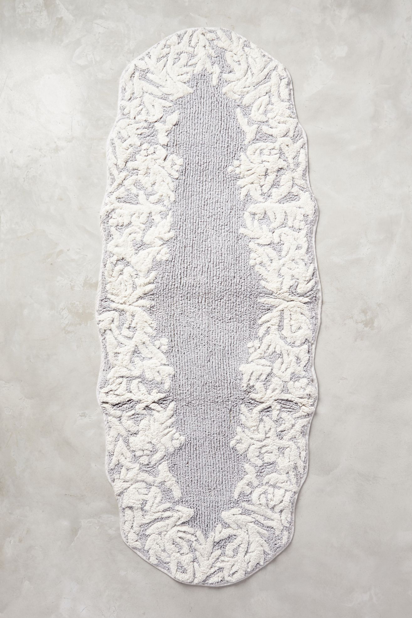 Geraldine Tufted Cotton Bath Mat - Grey, L
