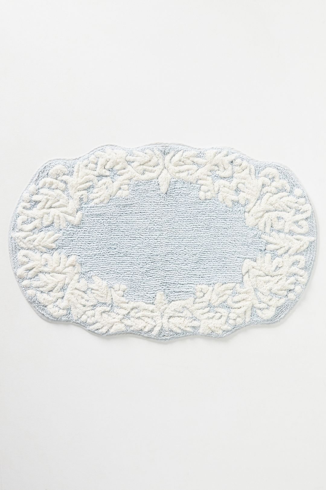 Geraldine Tufted Cotton Bath Mat - Light Blue, S