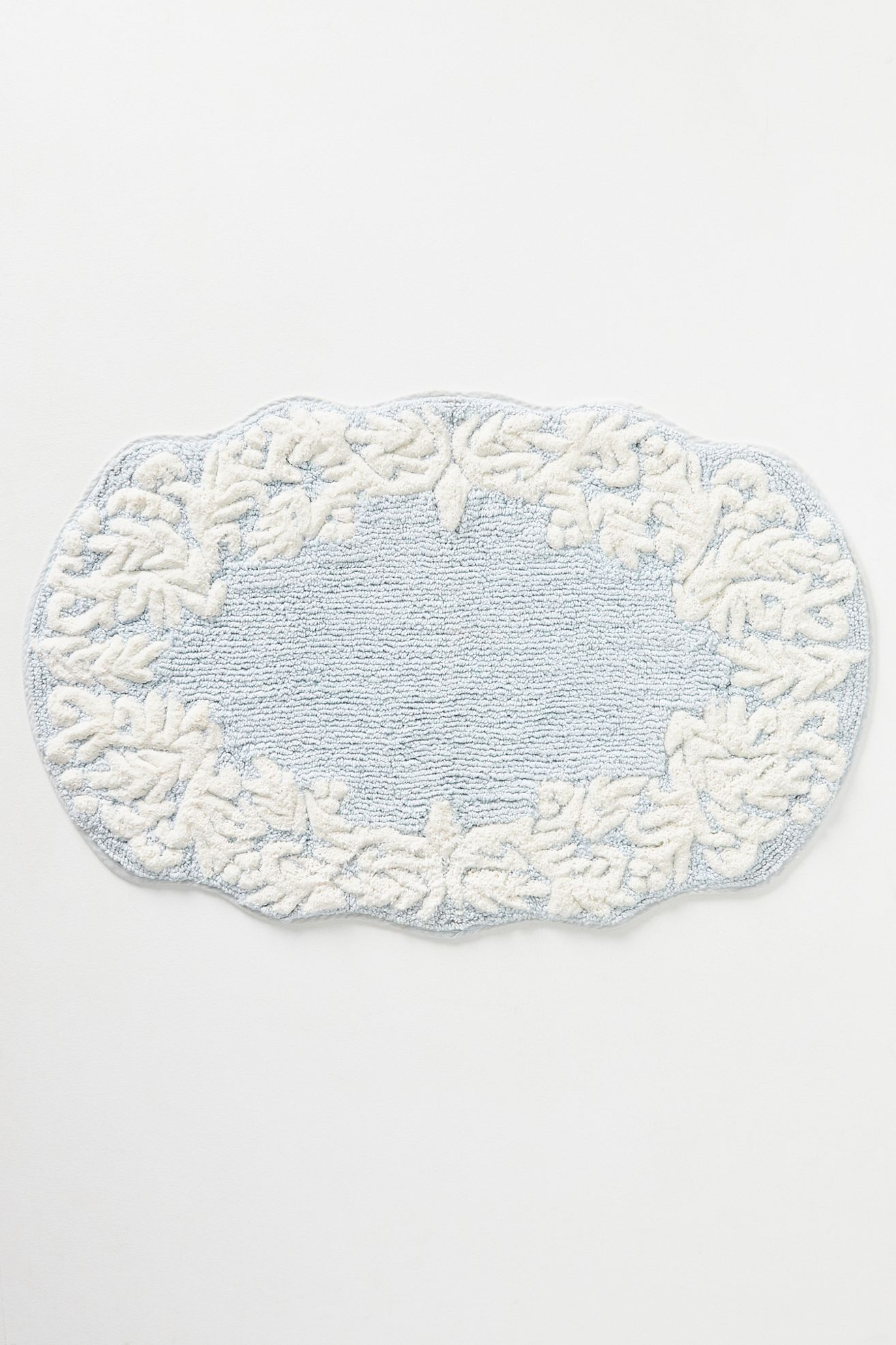 Geraldine Tufted Cotton Bath Mat - Light Blue, L