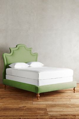 Anthropologie Linen Ainsworth Bed By  In Green Size Kg Top/bed