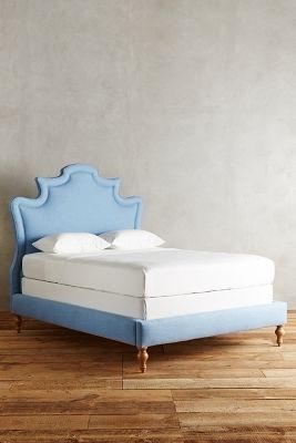 Anthropologie Linen Ainsworth Bed By  In Blue Size Kg Top/bed