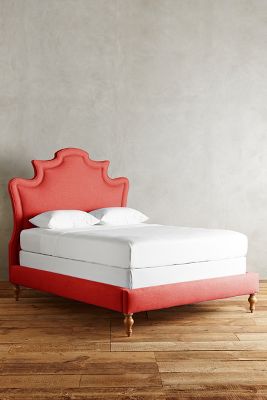 Anthropologie Linen Ainsworth Bed By  In Red Size Kg Top/bed