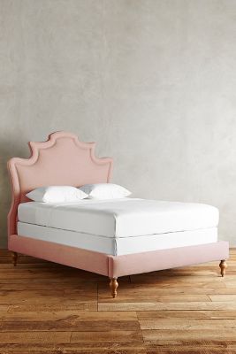 Anthropologie Linen Ainsworth Bed By  In Pink Size Kg Top/bed