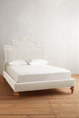 Anthropologie Velvet Ainsworth Bed By  In White Size Kg Top/bed