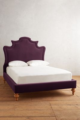 Anthropologie Velvet Ainsworth Bed By  In Purple Size Kg Top/bed