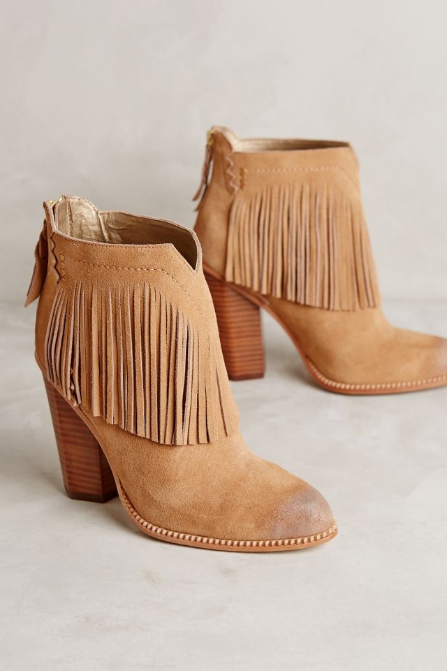 Cynthia Vincent Fringe Booties Anthropologie