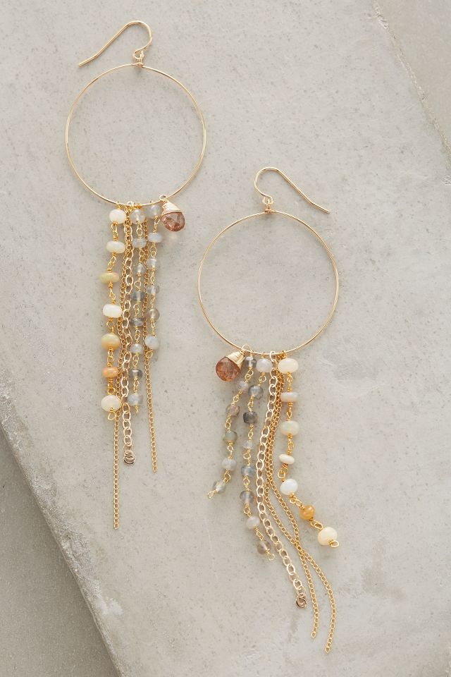 Chameli Fringed Hoops | Anthropologie