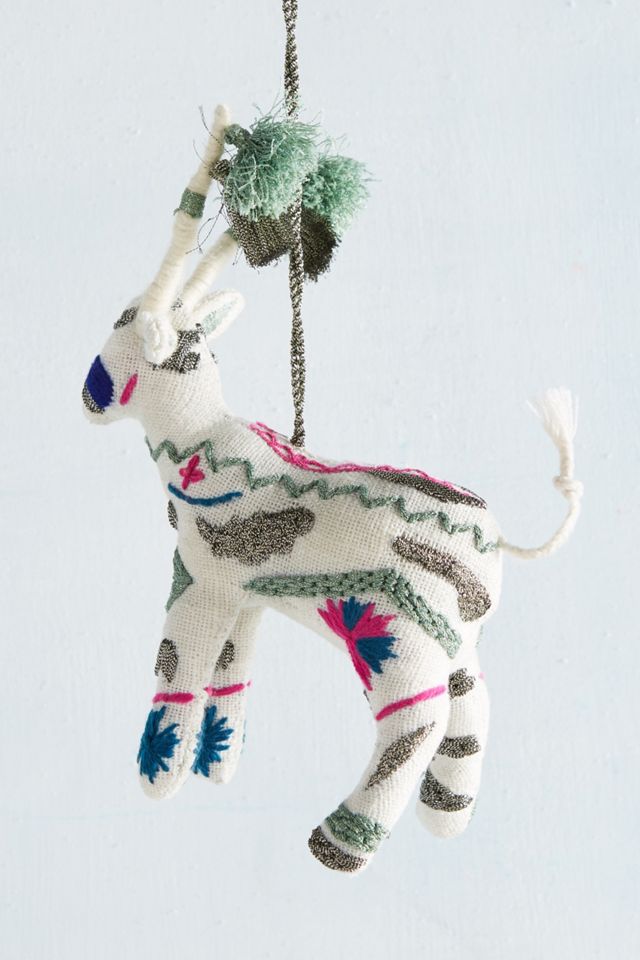 Embroidered Deer Ornament #1