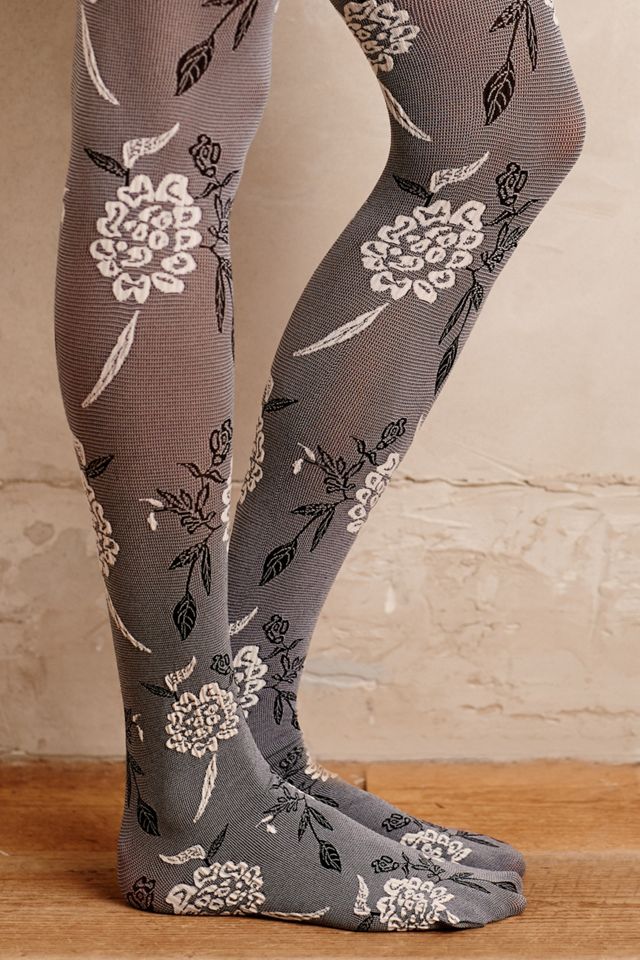 Textured Floral Tights #1