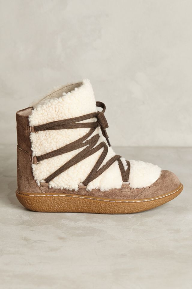 All Black Tied Shearling Booties #1