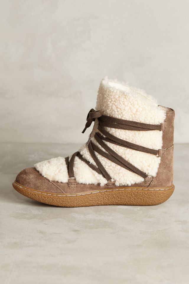 All Black Tied Shearling Booties #2