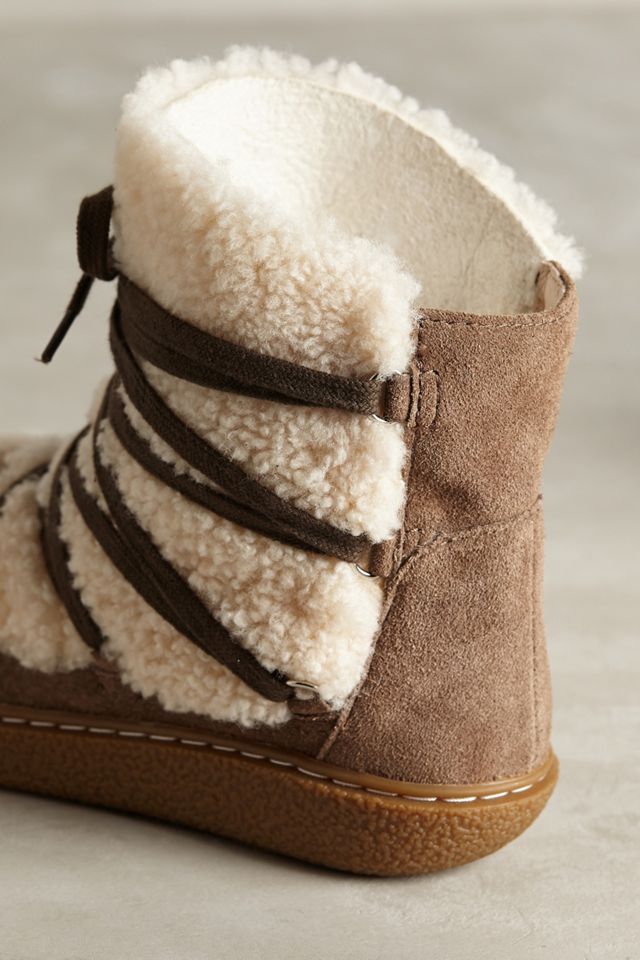 All Black Tied Shearling Booties #3