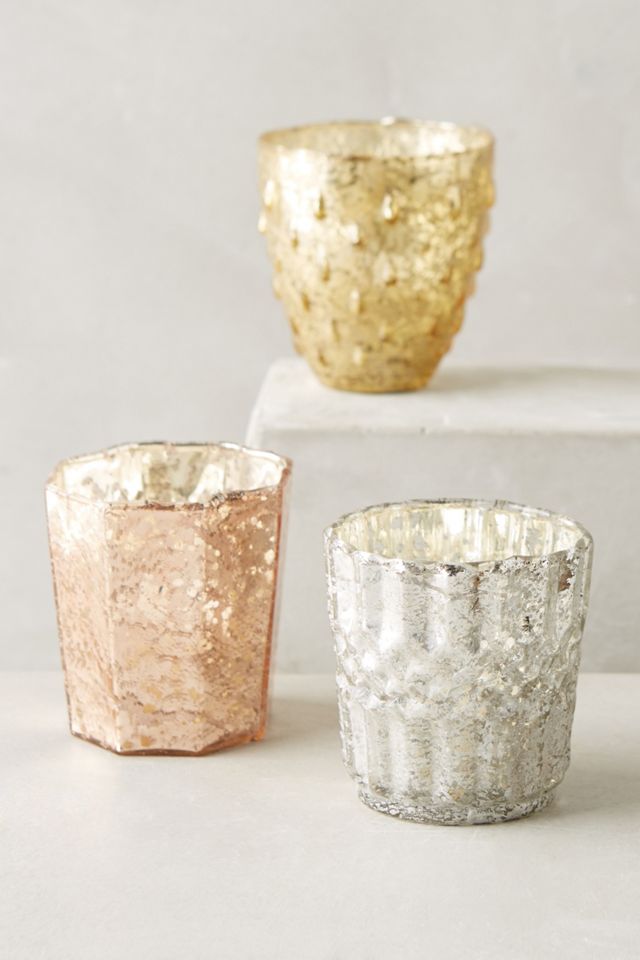 Bubbled Mercury Glass Votive #1