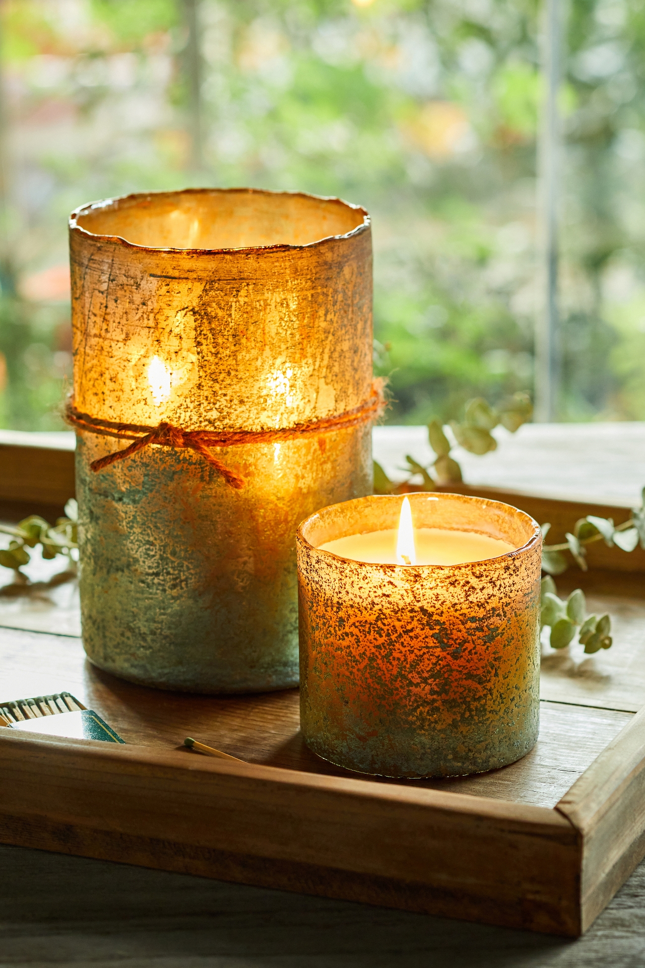 Textured Glass Candle, Grapefruit & Pine