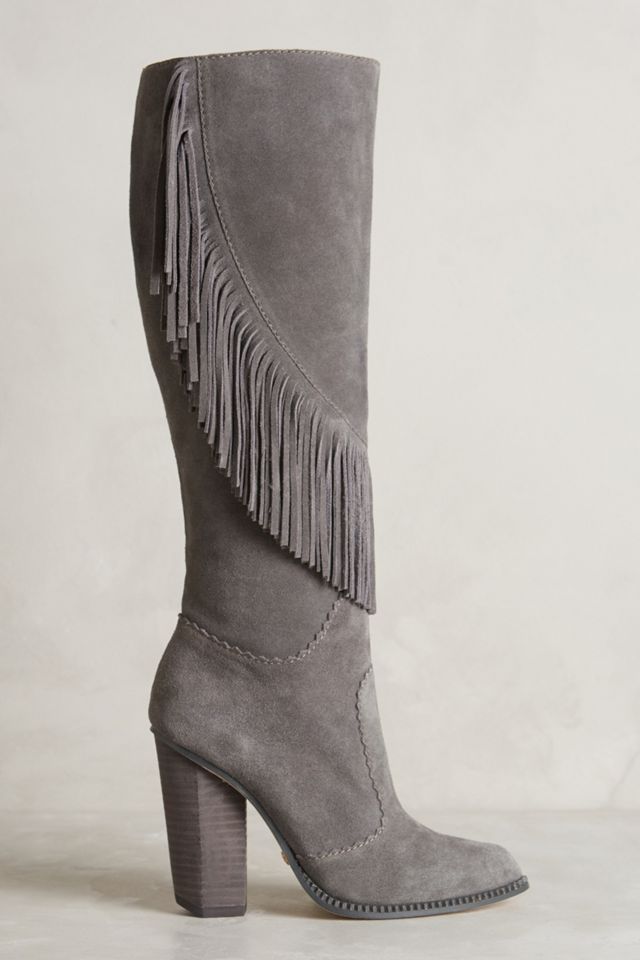 Cynthia Vincent Fringe-Swept Boots #1