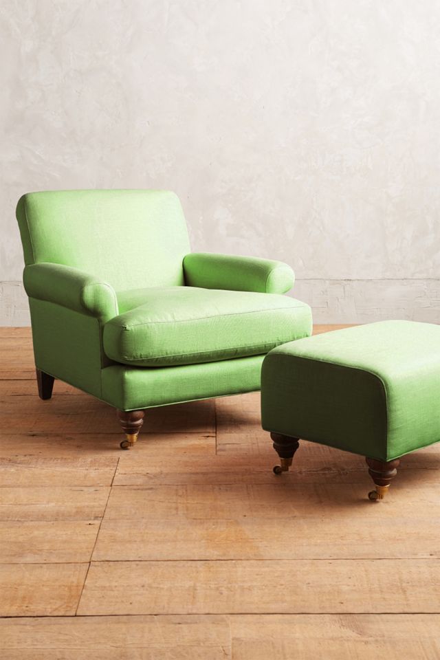 Linen Willoughby Chair, Hickory #4