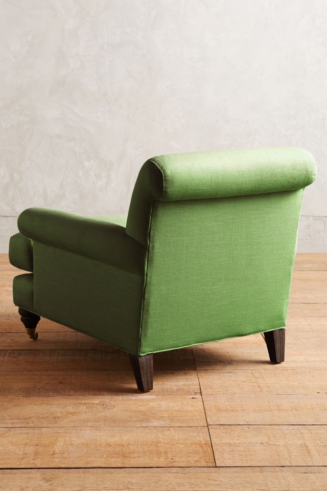 Linen Willoughby Chair, Hickory #1