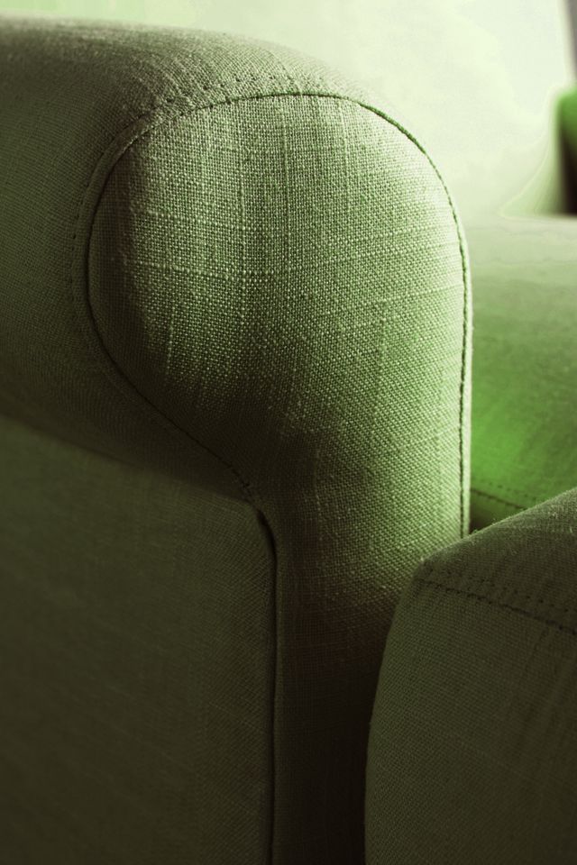 Linen Willoughby Chair, Hickory #2