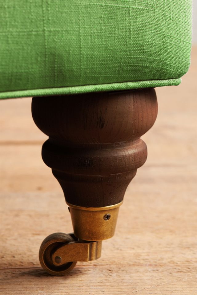 Linen Willoughby Chair, Hickory #3