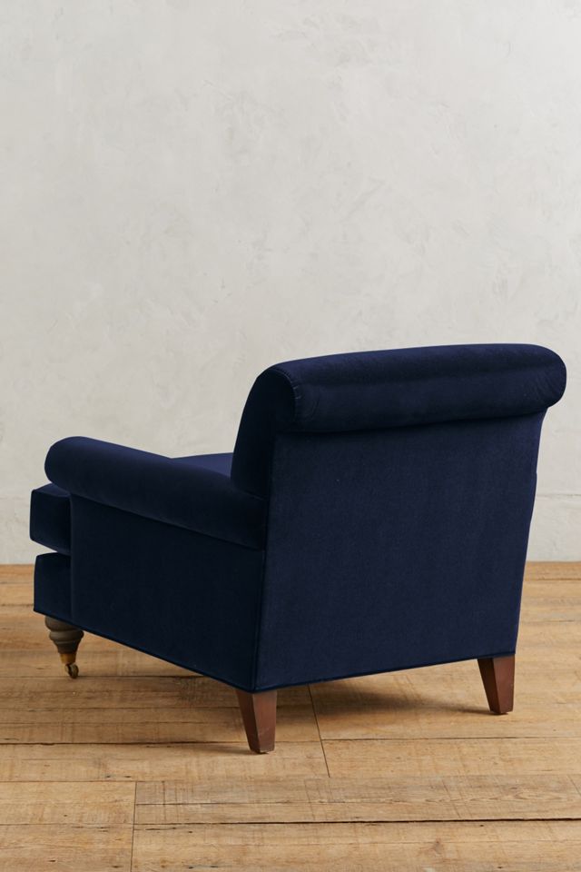 Velvet Willoughby Chair, Hickory #1