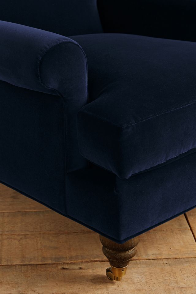 Velvet Willoughby Chair, Hickory #2