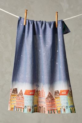 Falling Snow Dishtowel