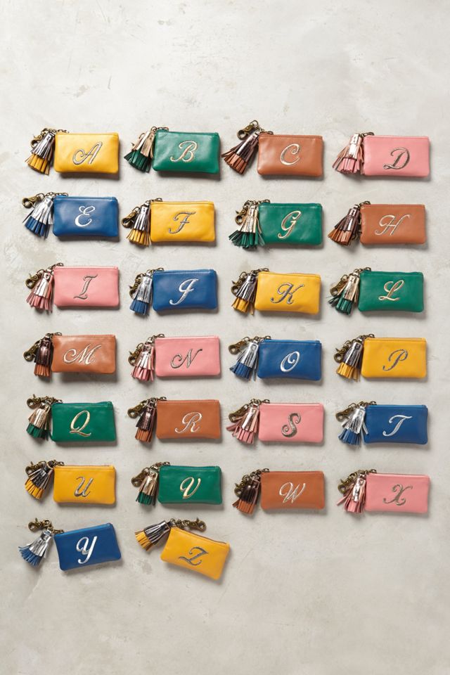 Tasseled Monogram Coin Pouch #4