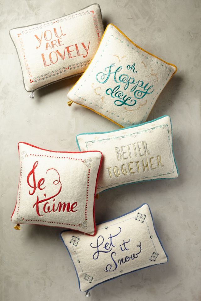 Festive Phrases Pillow #1