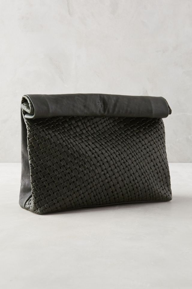 Woven Leather Dejeuner Clutch