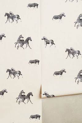 Cavorting Zebras Wallpaper