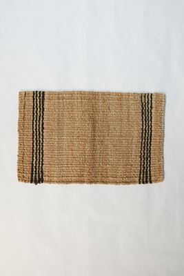 Vertical Stripe Jute Doormat