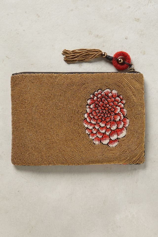 Beaded Peony Pouch #1