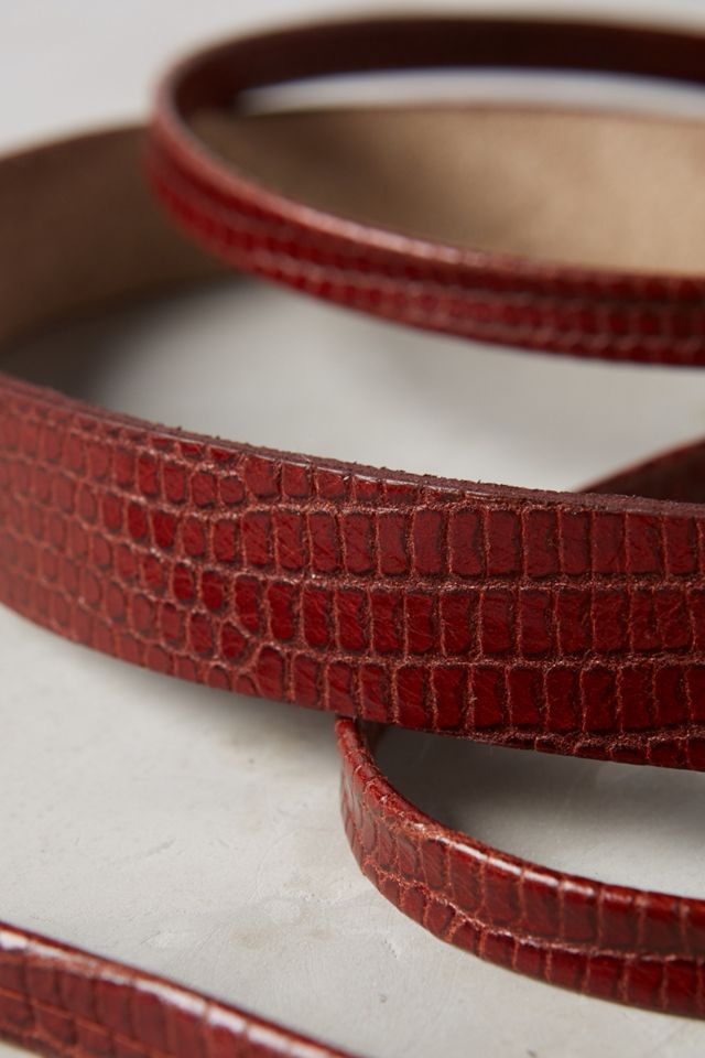 Embossed Skinny Wrap Belt #1