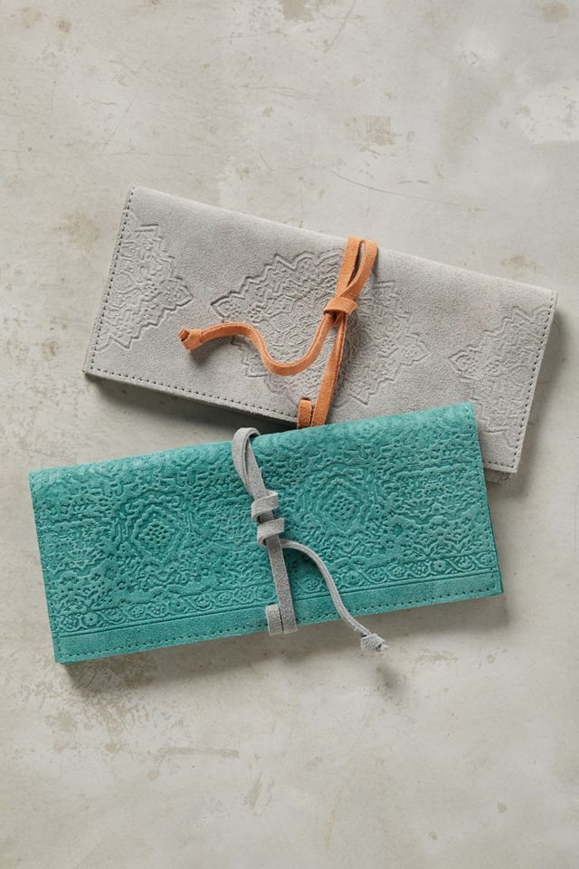 Embossed Suede Pencil Pouch #1
