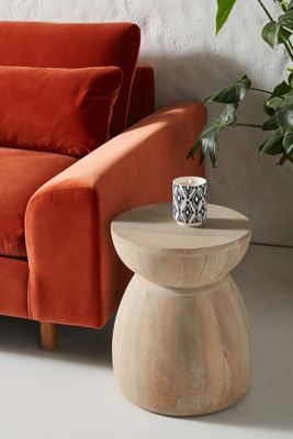 Betania Hourglass Wood Side Table