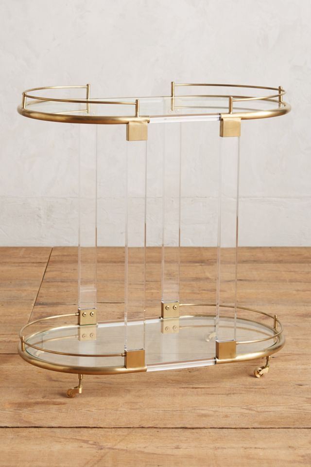 Oscarine Lucite Bar Cart, Oval | AnthroLiving