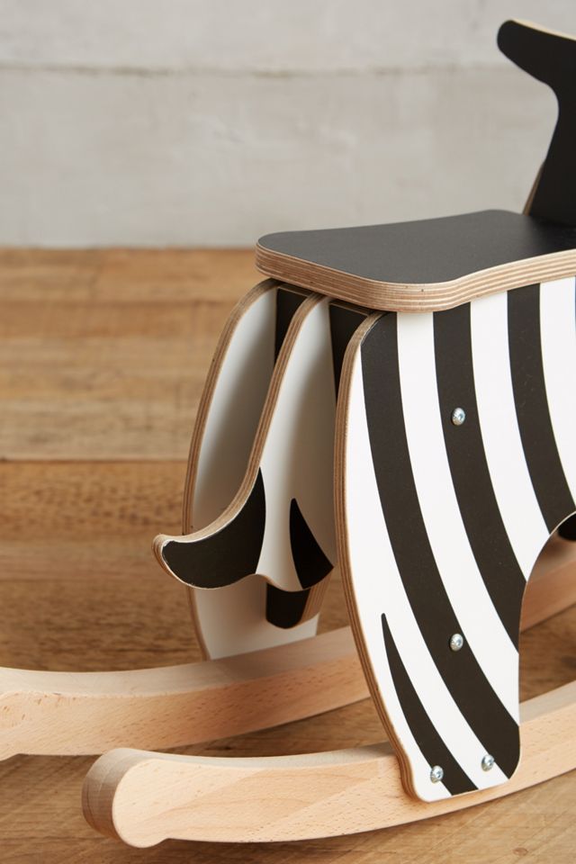 Wooden Rocking Zebra #2