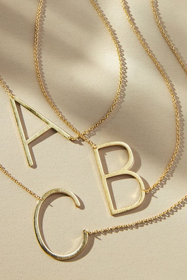 Anthropologie block store letter necklace