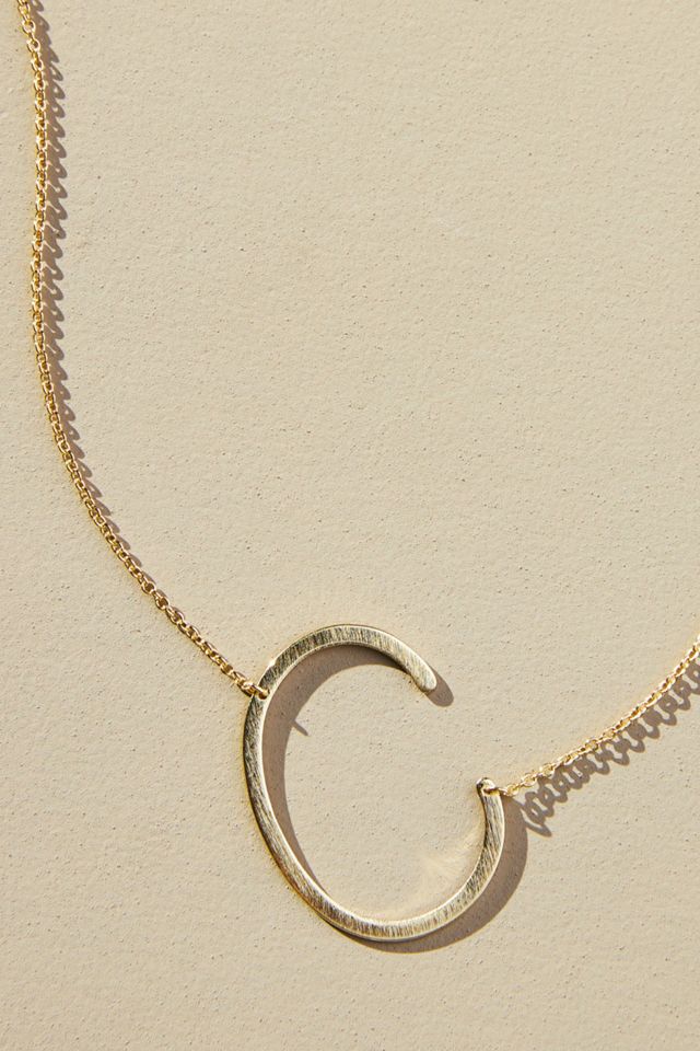 Anthropologie Silver Monogram Chain Necklace