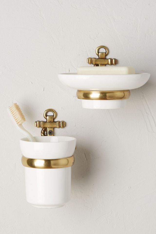 Brass Anchor Toothbrush Holder #1